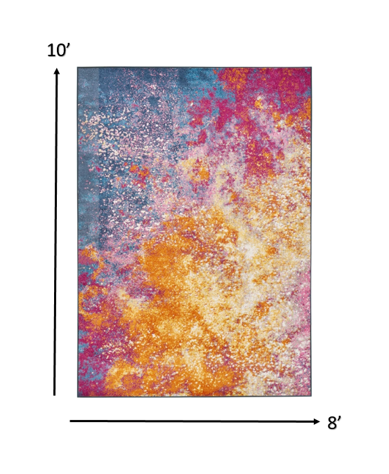 HomeRoots 8’ x 10’ Abstract Brights Sunburst Area Rug