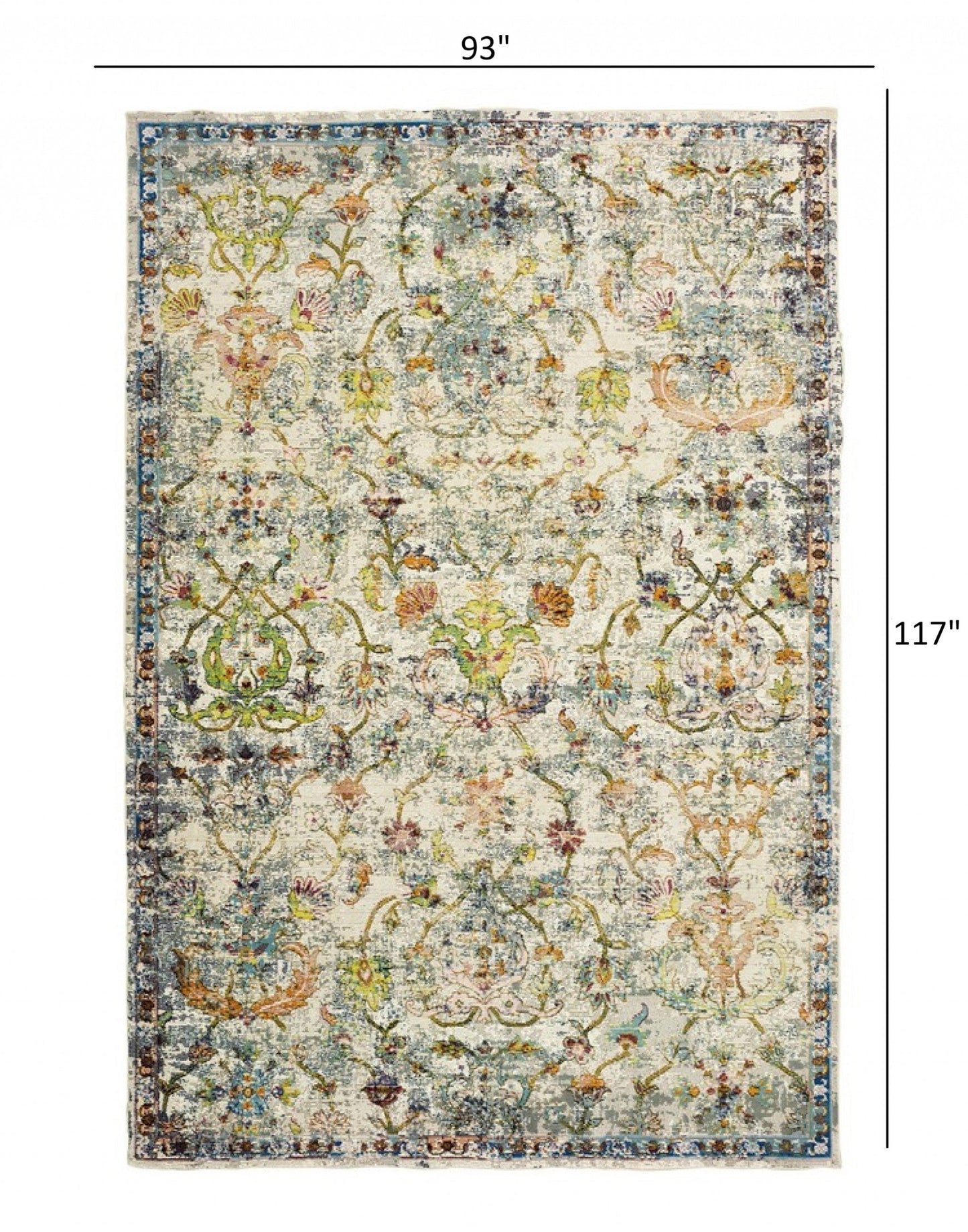 HomeRoots 8' x 10' Beige Abstract Garden Area Rug