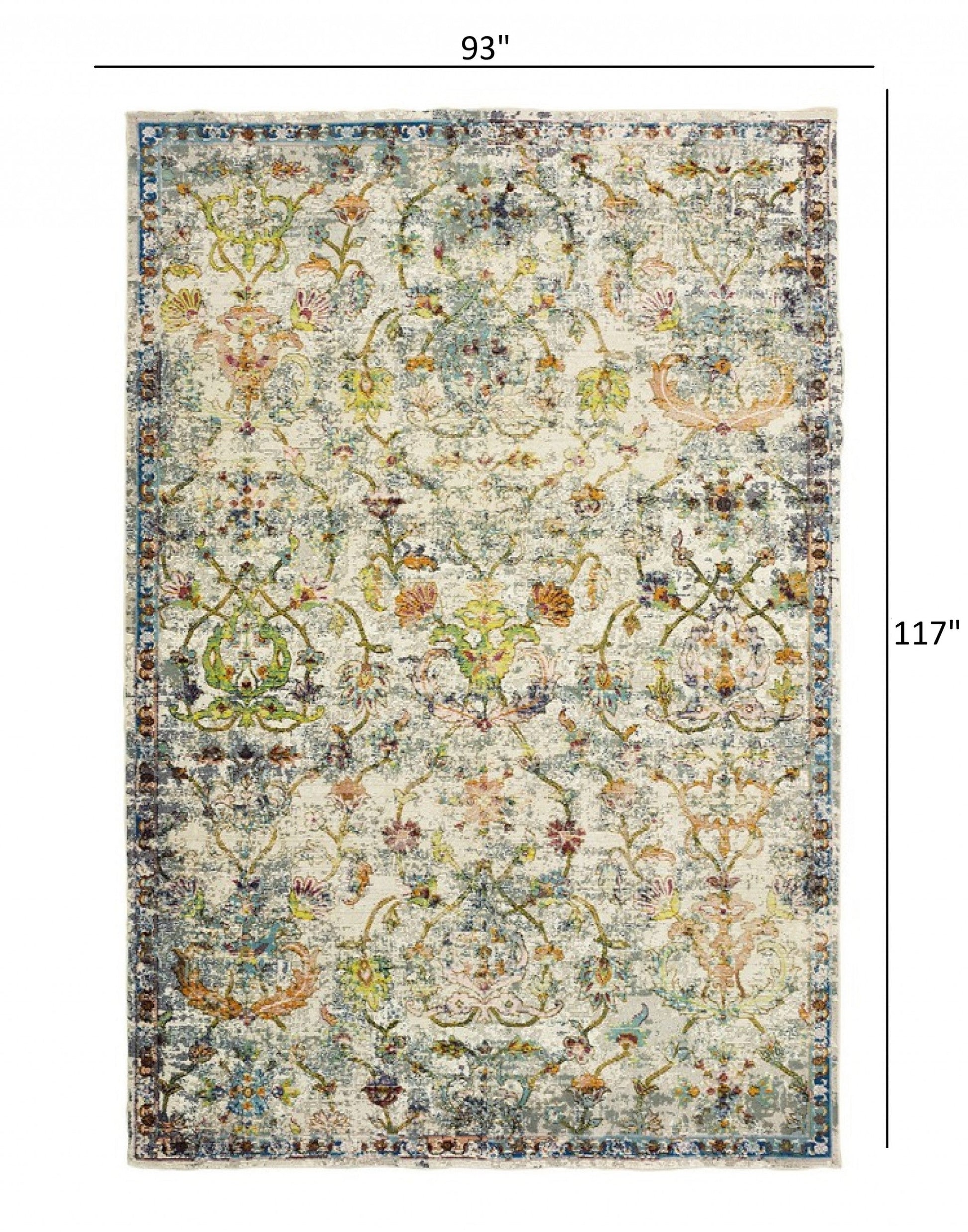 HomeRoots 8' x 10' Beige Abstract Garden Area Rug