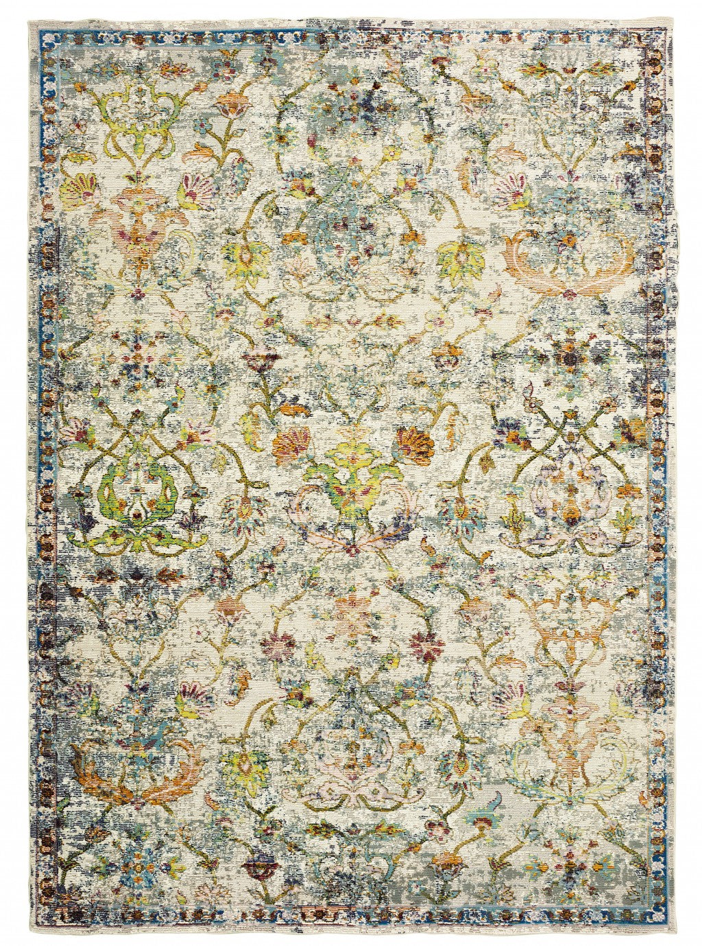 HomeRoots 8' x 10' Beige Abstract Garden Area Rug