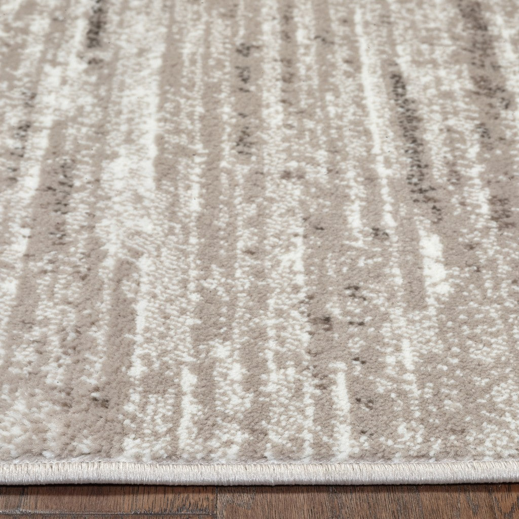 HomeRoots 8' x 10' Beige Abstract Striations Area Rug
