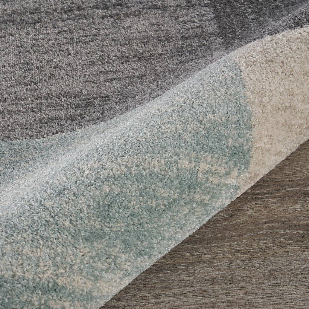 HomeRoots 8' x 10' Beige and Black Modern Blocks Area Rug
