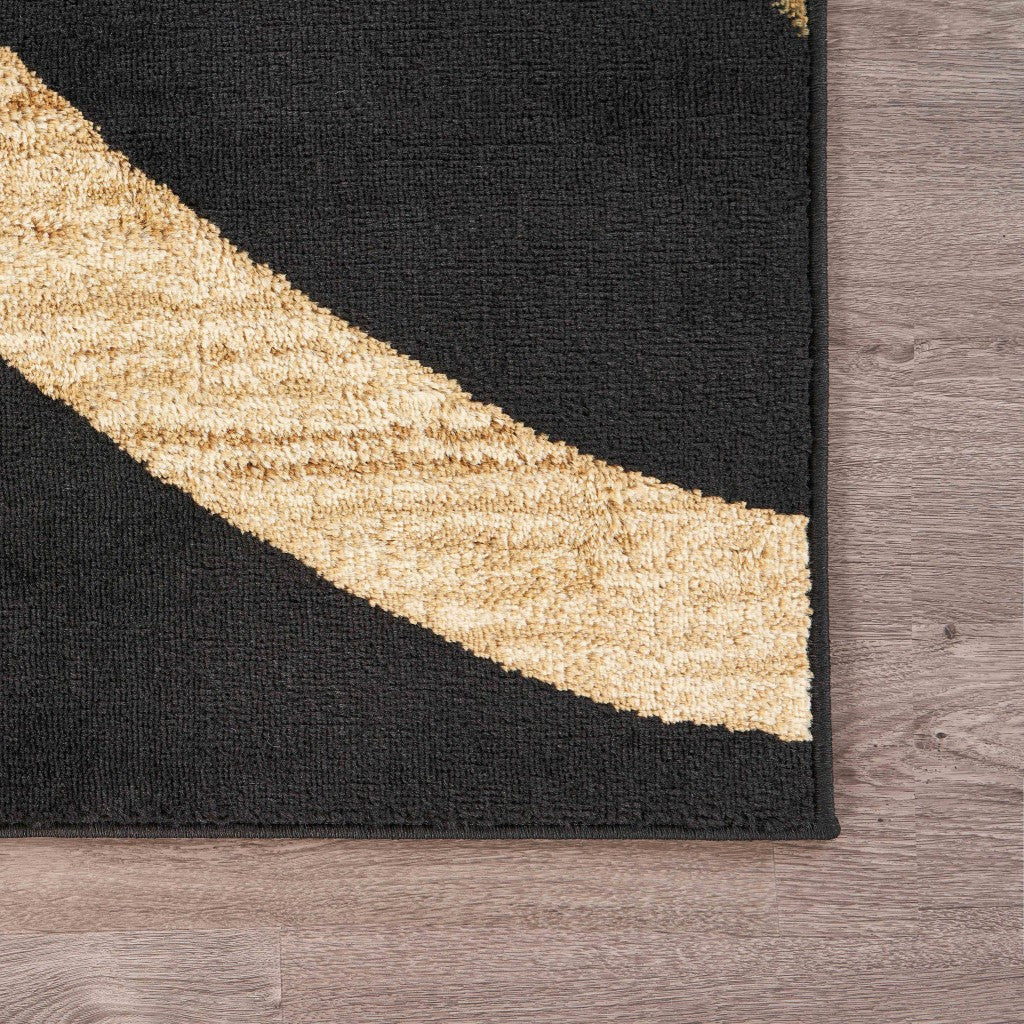 HomeRoots 8' x 10' Black Abstract Geometric Area Rug
