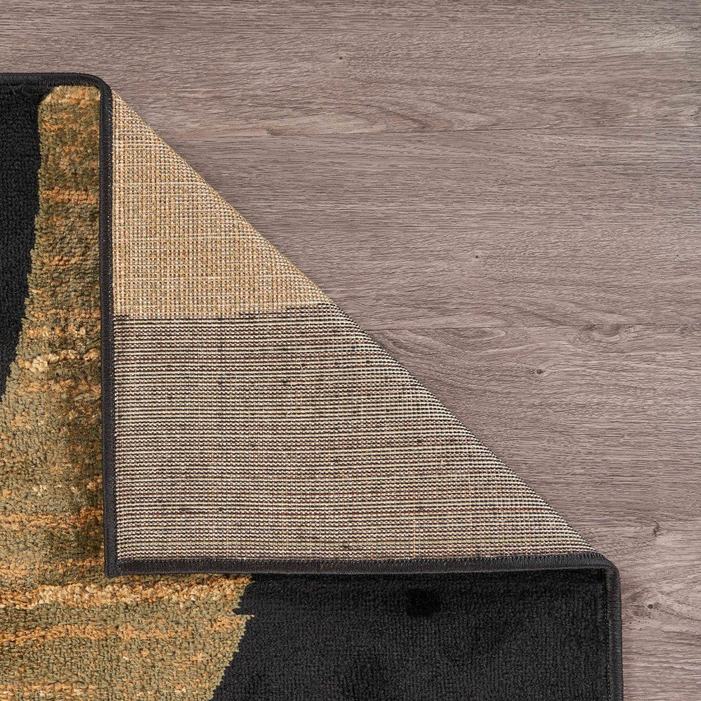 HomeRoots 8' x 10' Black Abstract Geometric Area Rug