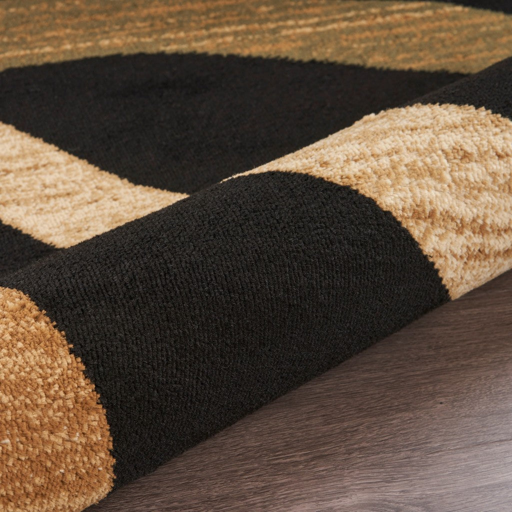 HomeRoots 8' x 10' Black Abstract Geometric Area Rug