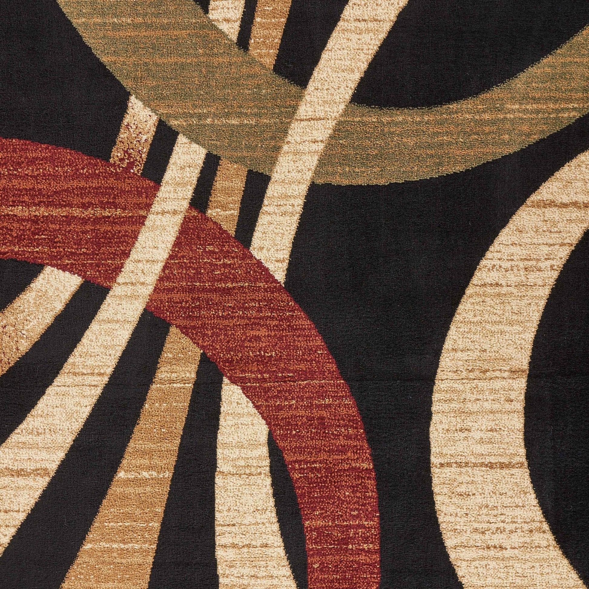 HomeRoots 8' x 10' Black Abstract Geometric Area Rug