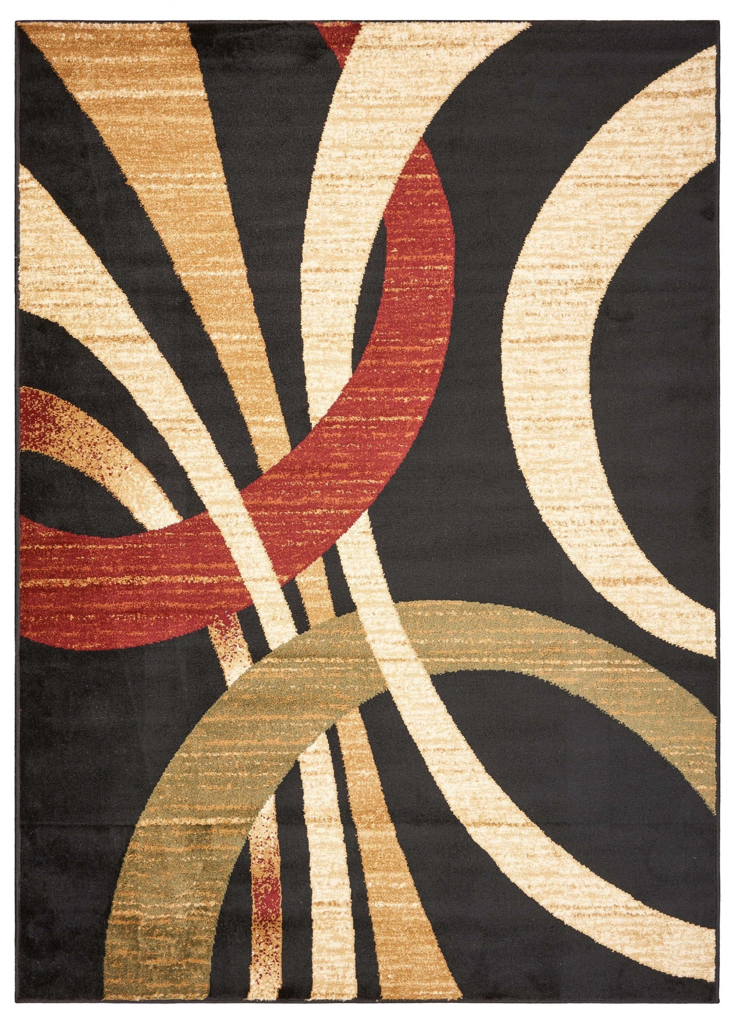 HomeRoots 8' x 10' Black Abstract Geometric Area Rug