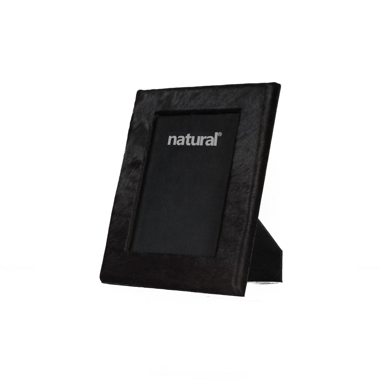 HomeRoots 8" x 10" Black Cowhide Picture Frame