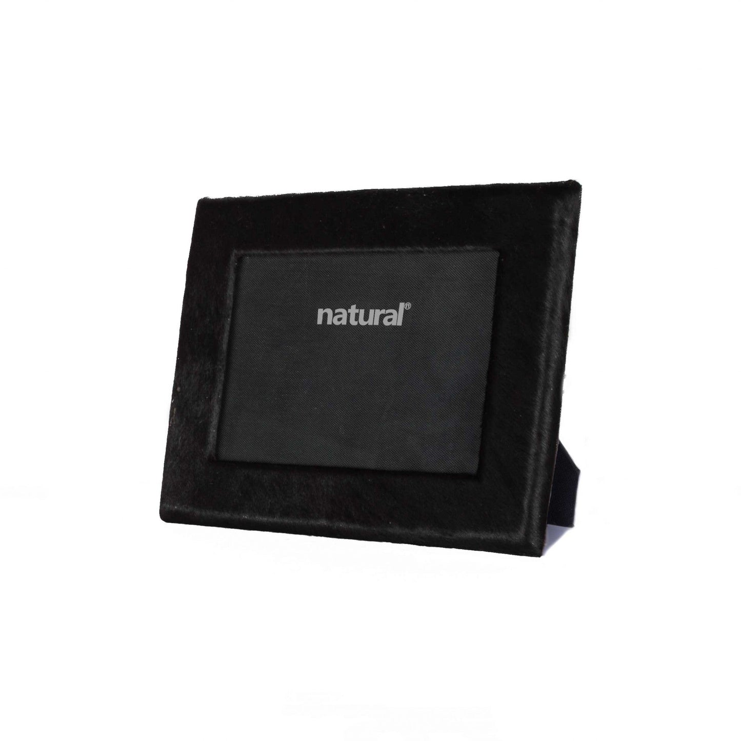 HomeRoots 8" x 10" Black Cowhide Picture Frame