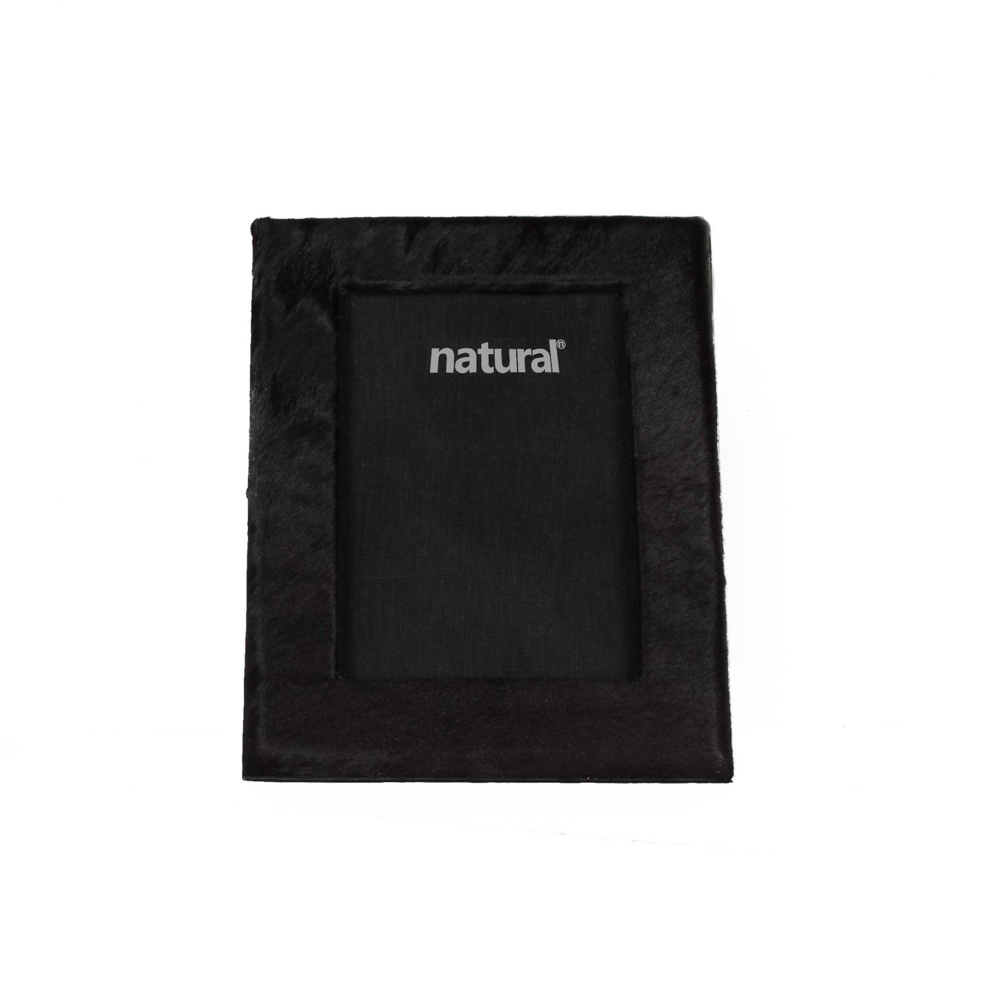 HomeRoots 8" x 10" Black Cowhide Picture Frame
