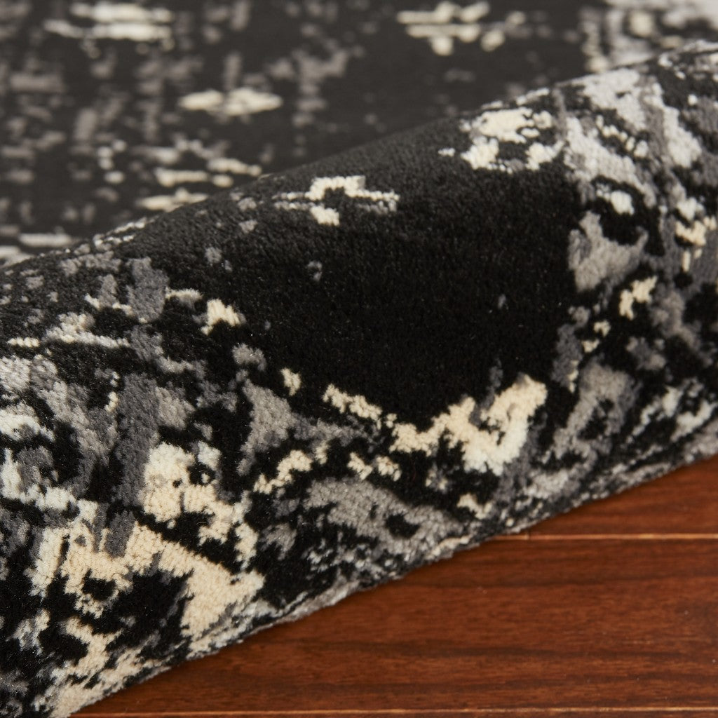 HomeRoots 8' x 10' Black Medallion Oriental Area Rug