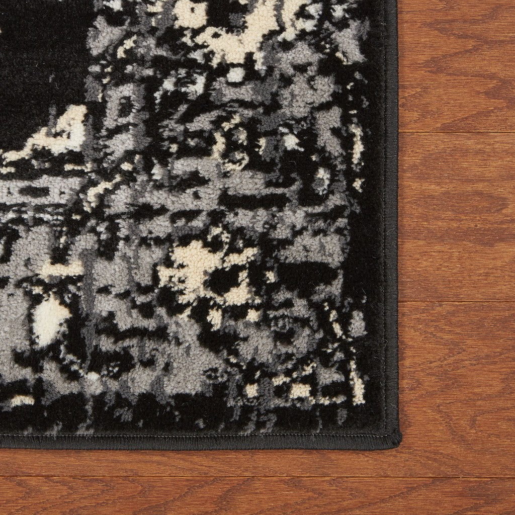 HomeRoots 8' x 10' Black Medallion Oriental Area Rug