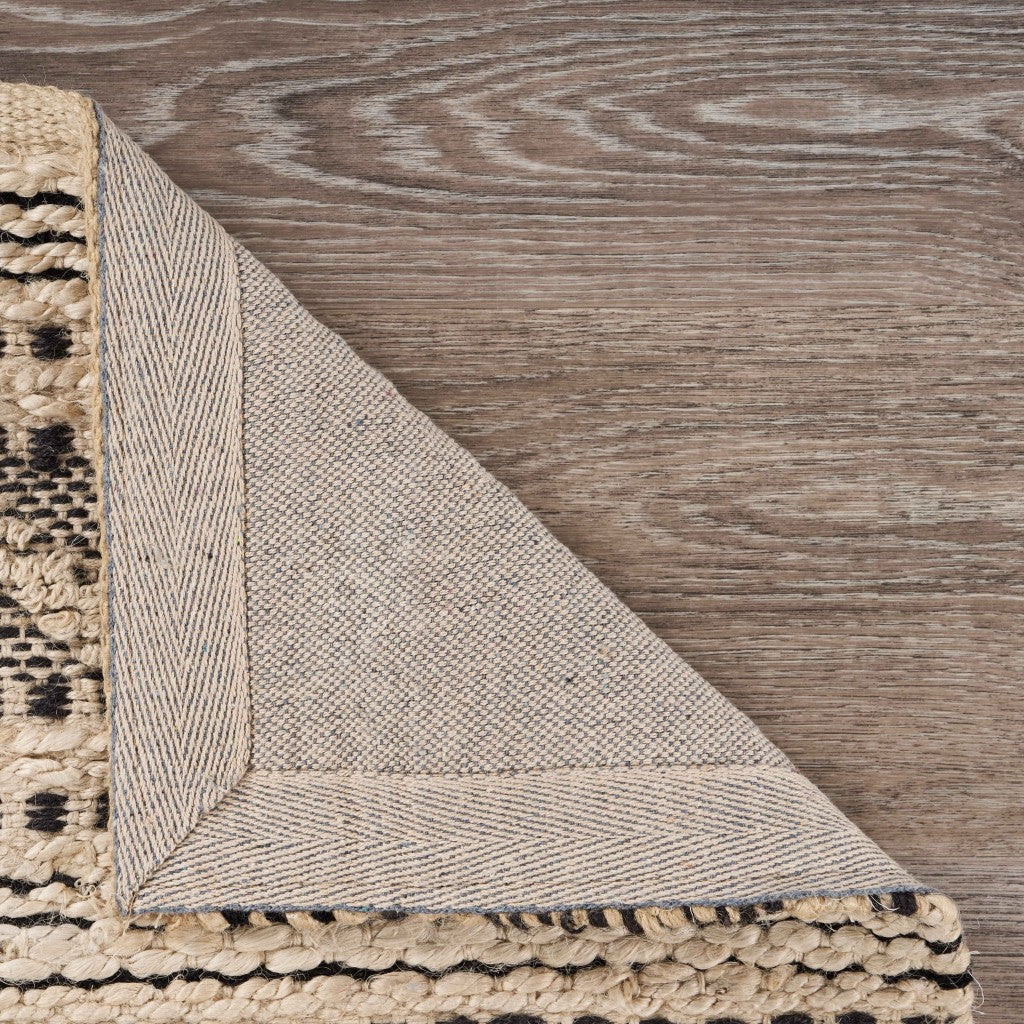 HomeRoots 8' x 10' Black and Blush Chevron Stripe Area Rug