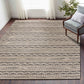 HomeRoots 8' x 10' Black and Blush Chevron Stripe Area Rug