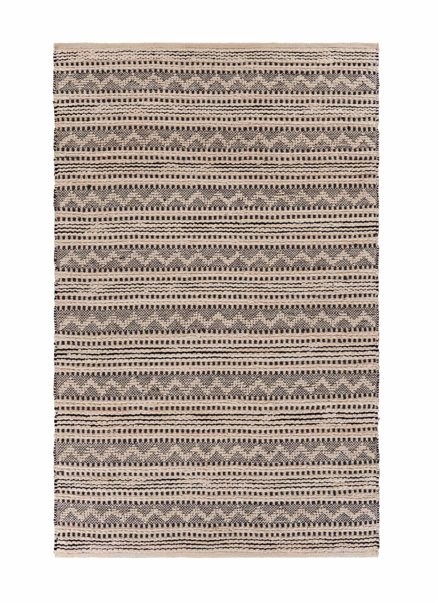 HomeRoots 8' x 10' Black and Blush Chevron Stripe Area Rug