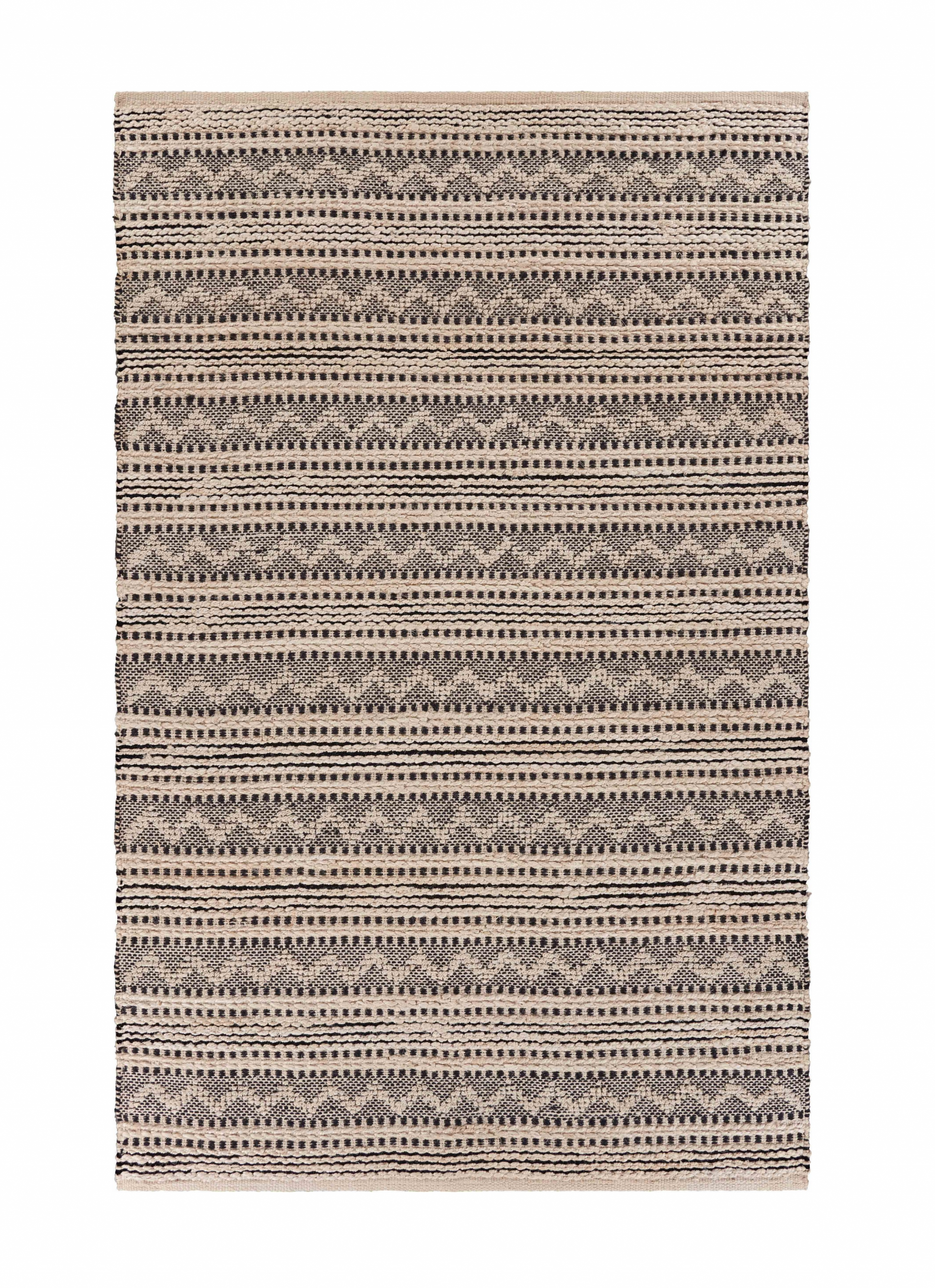 HomeRoots 8' x 10' Black and Blush Chevron Stripe Area Rug