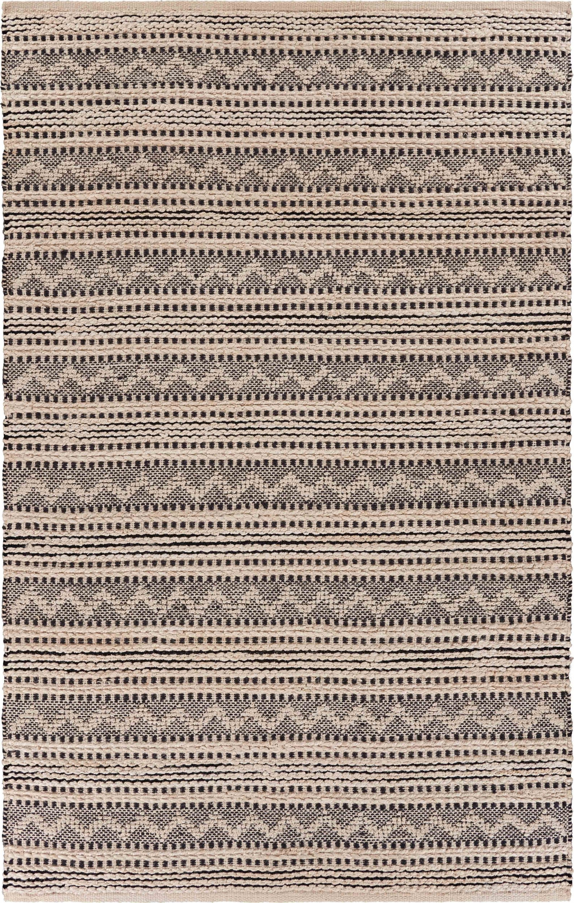HomeRoots 8' x 10' Black and Blush Chevron Stripe Area Rug