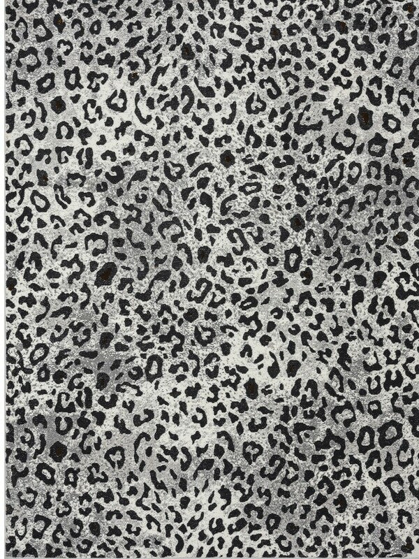 HomeRoots 8' x 10' Black and Gray Animal Print Area Rug