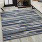 HomeRoots 8' x 10' Blue Abstract Striped Indoor Outdoor Area Rug