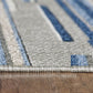 HomeRoots 8' x 10' Blue Abstract Striped Indoor Outdoor Area Rug
