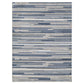 HomeRoots 8' x 10' Blue Abstract Striped Indoor Outdoor Area Rug
