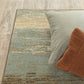 HomeRoots 8' x 10' Blue and Brown Distressed Area Rug
