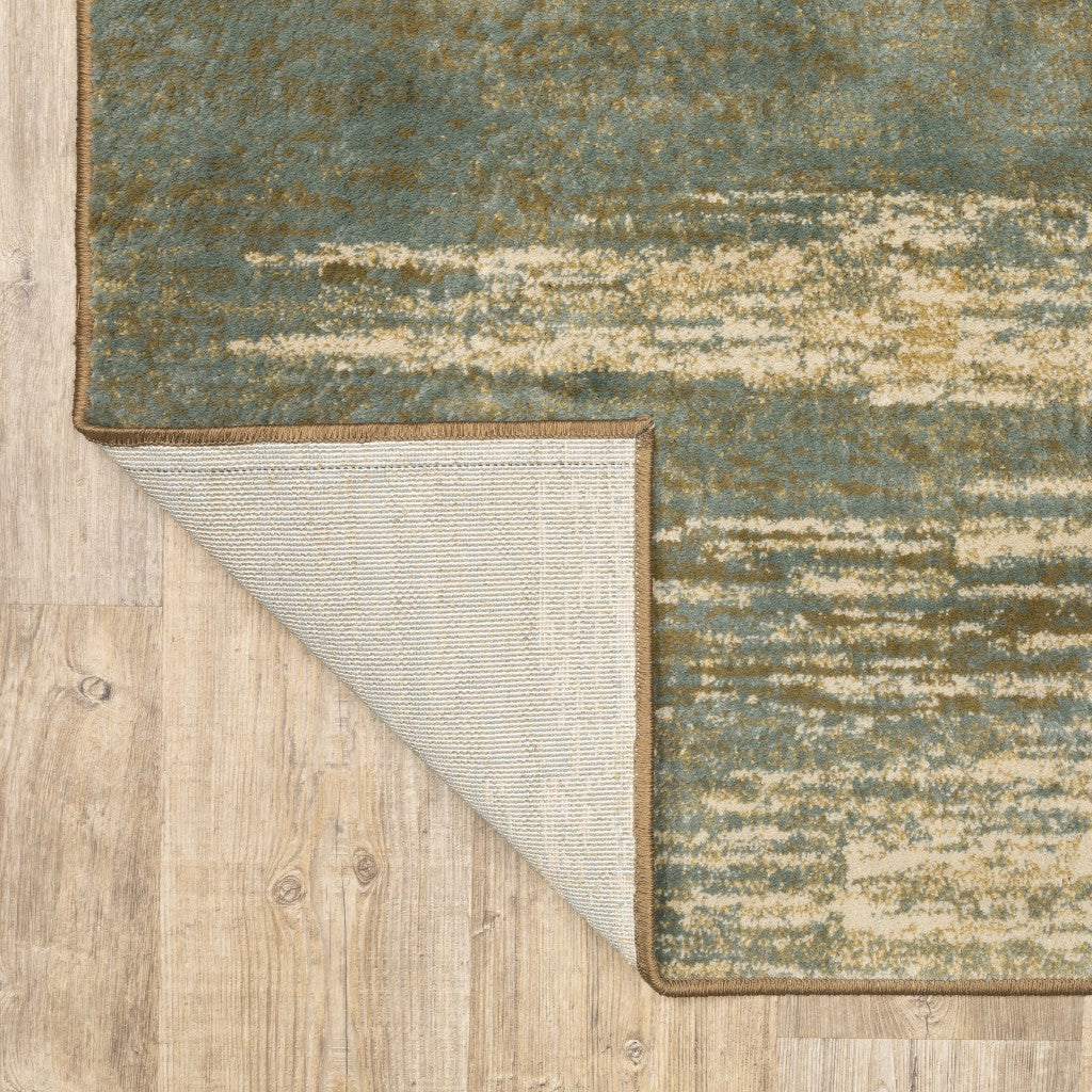 HomeRoots 8' x 10' Blue and Brown Distressed Area Rug