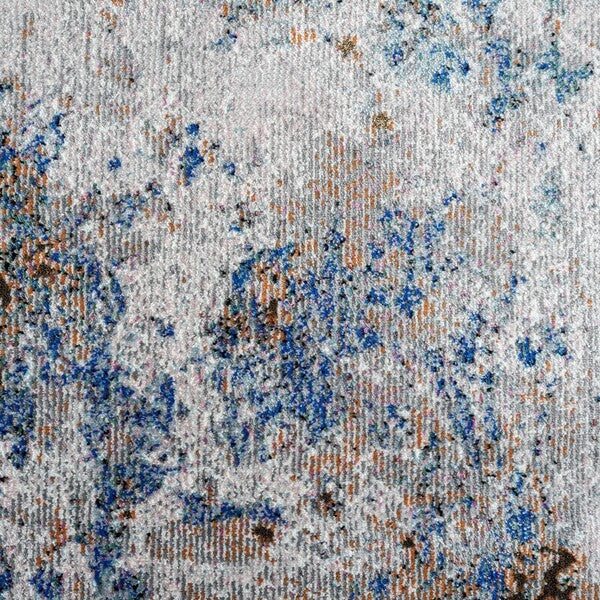 HomeRoots 8' x 10' Blue and Gray Abstract Earth Area Rug