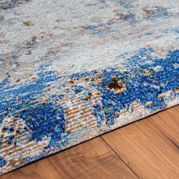 HomeRoots 8' x 10' Blue and Gray Abstract Earth Area Rug