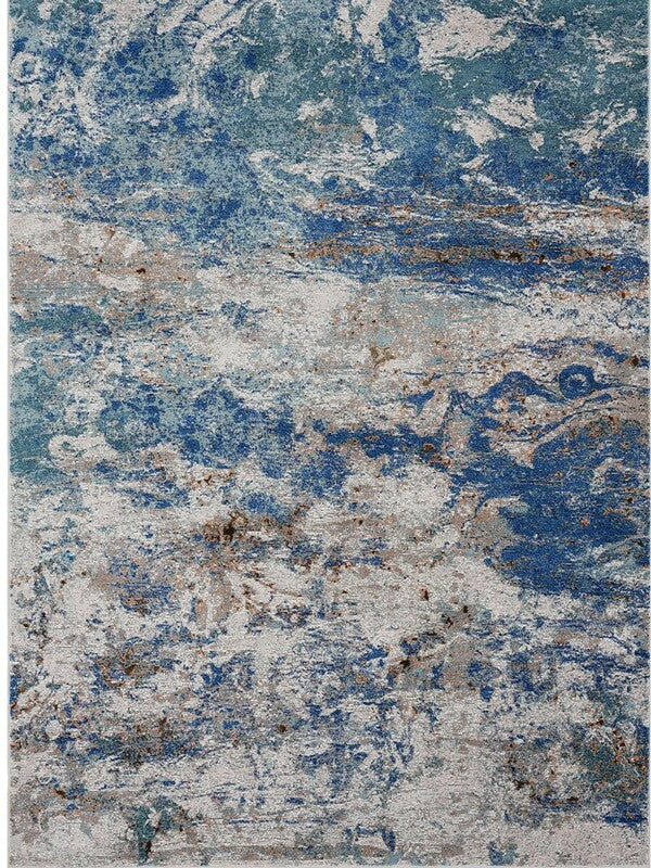 HomeRoots 8' x 10' Blue and Gray Abstract Earth Area Rug