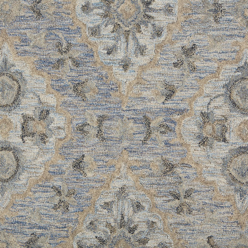 HomeRoots 8' x 10' Blue and Tan Traditional Area Rug