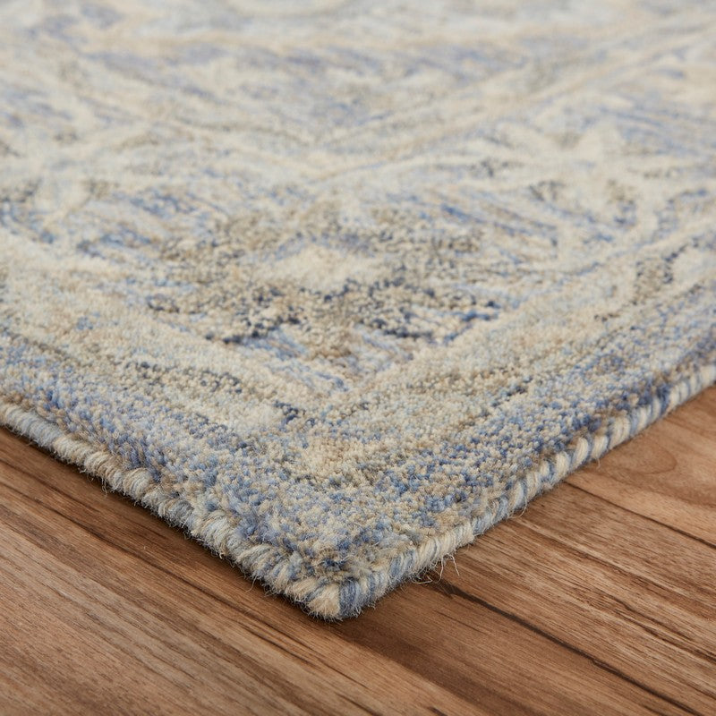 HomeRoots 8' x 10' Blue and Tan Traditional Area Rug