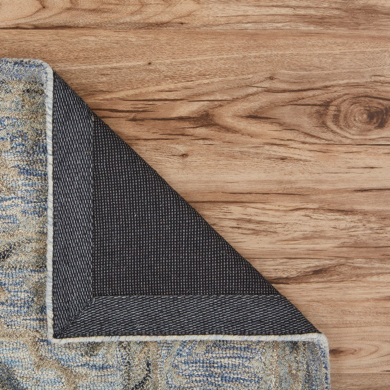 HomeRoots 8' x 10' Blue and Tan Traditional Area Rug