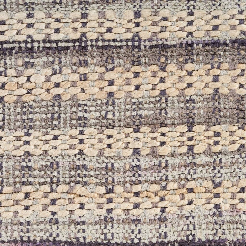 HomeRoots 8' x 10' Brown and Gray Striped Area Rug