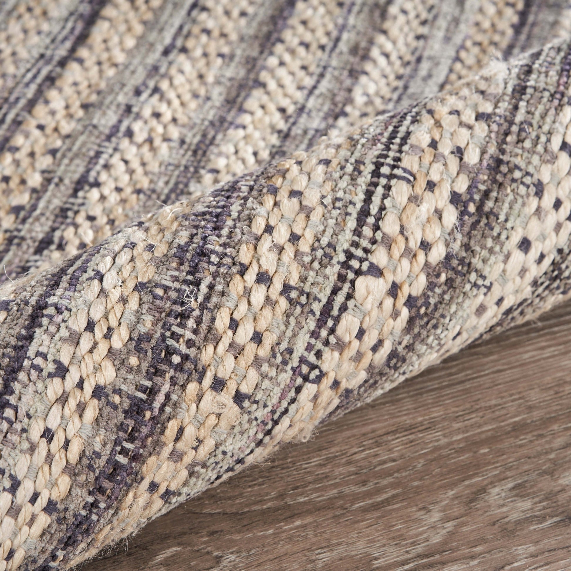 HomeRoots 8' x 10' Brown and Gray Striped Area Rug