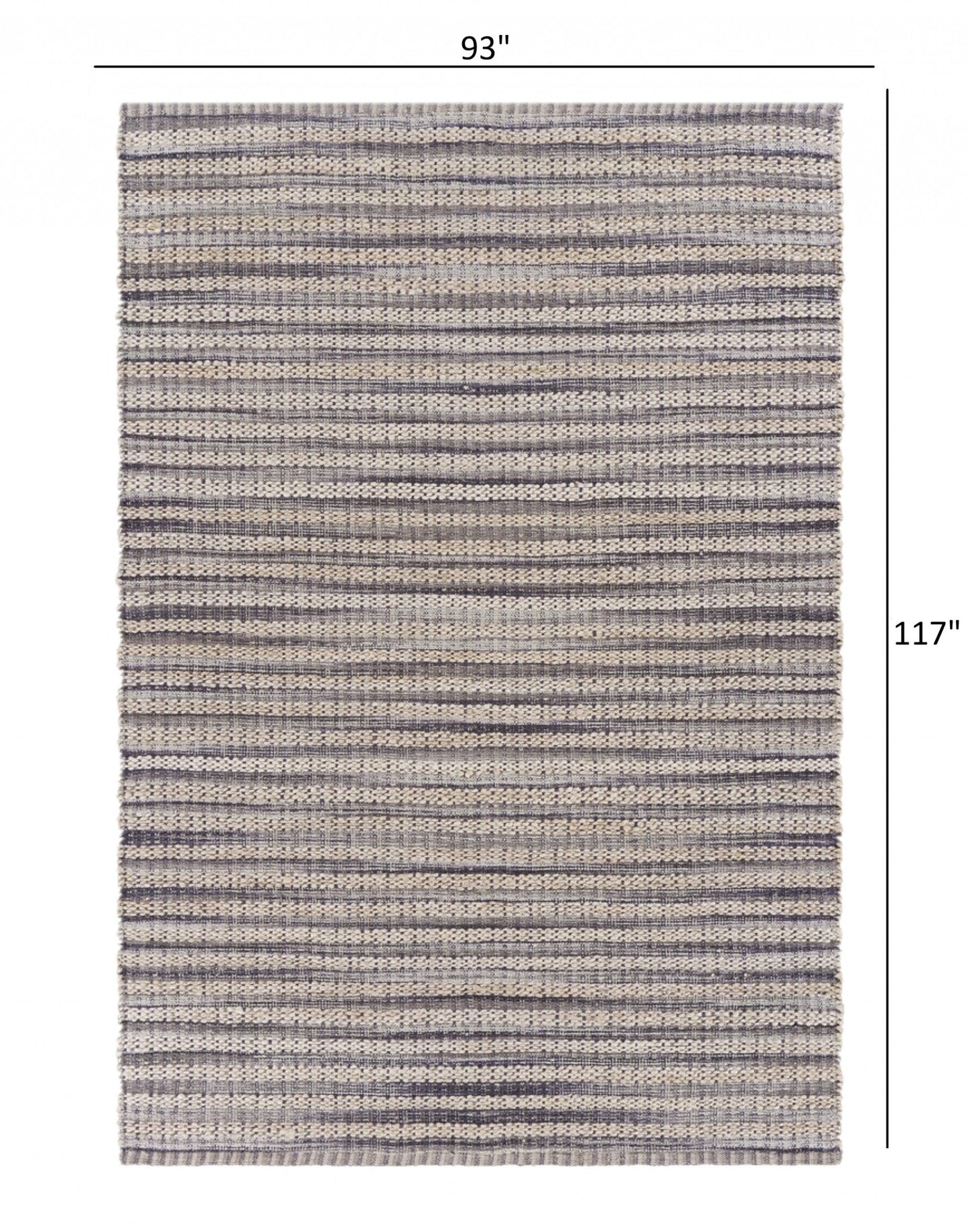 HomeRoots 8' x 10' Brown and Gray Striped Area Rug