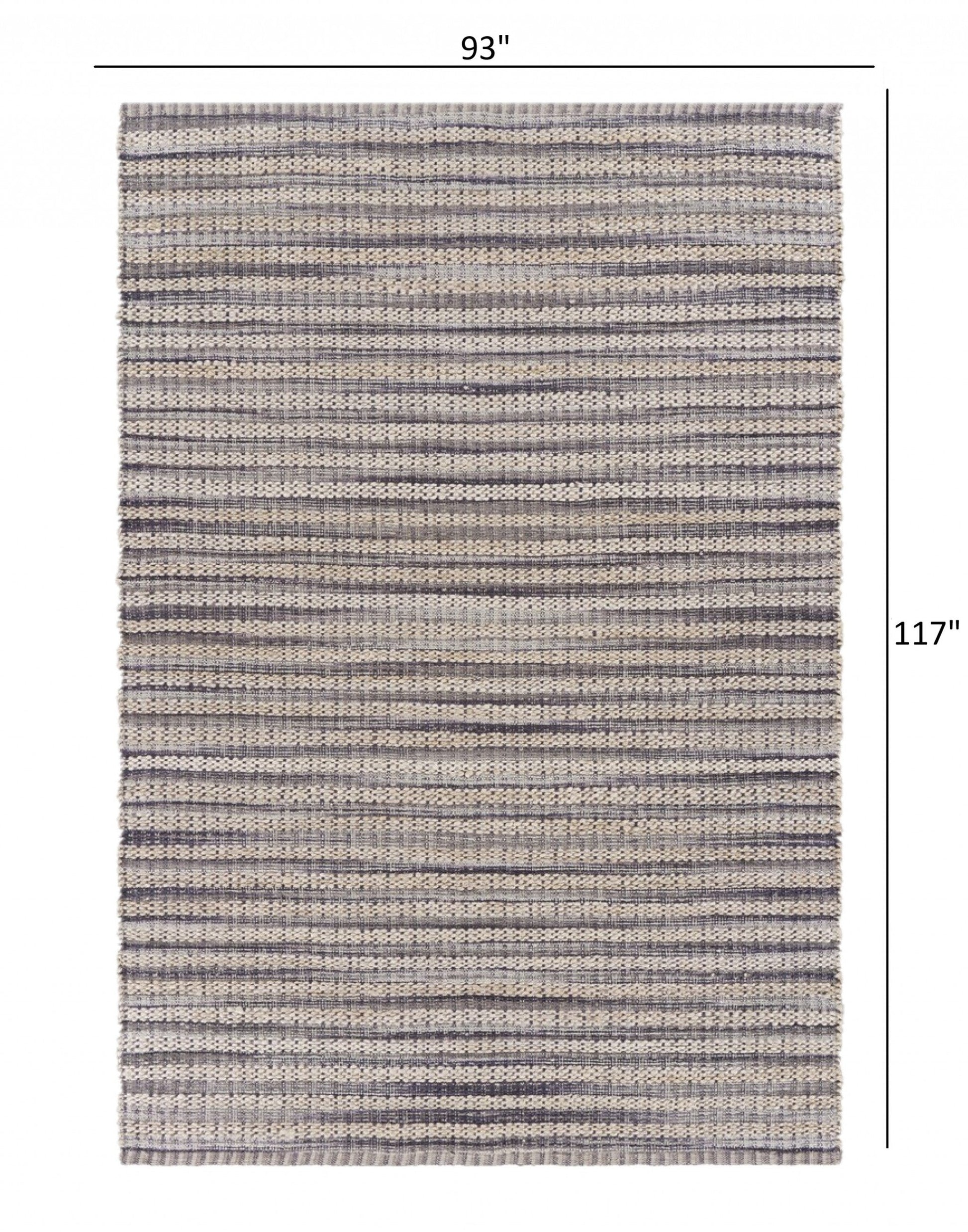 HomeRoots 8' x 10' Brown and Gray Striped Area Rug