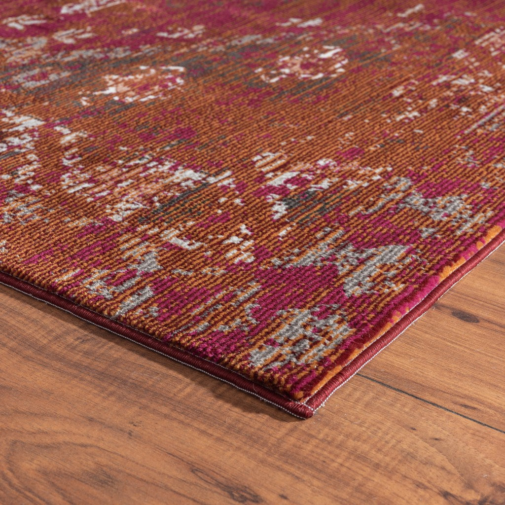 HomeRoots 8' x 10' Deep Red Traditional Area Rug