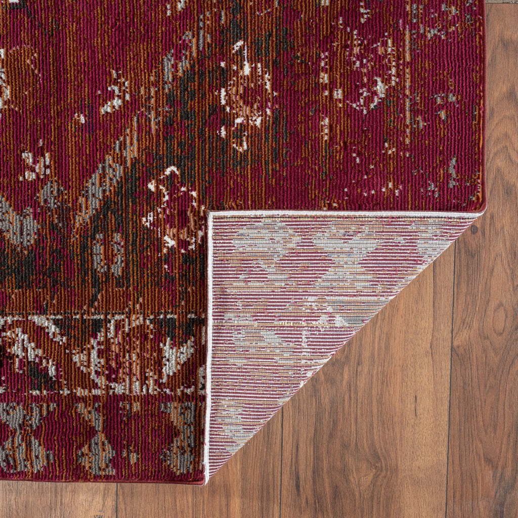 HomeRoots 8' x 10' Deep Red Traditional Area Rug
