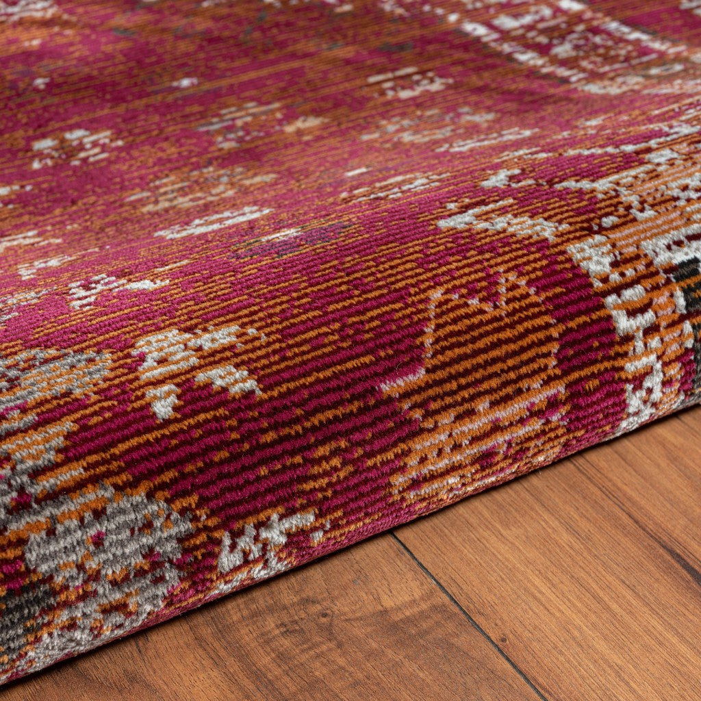 HomeRoots 8' x 10' Deep Red Traditional Area Rug