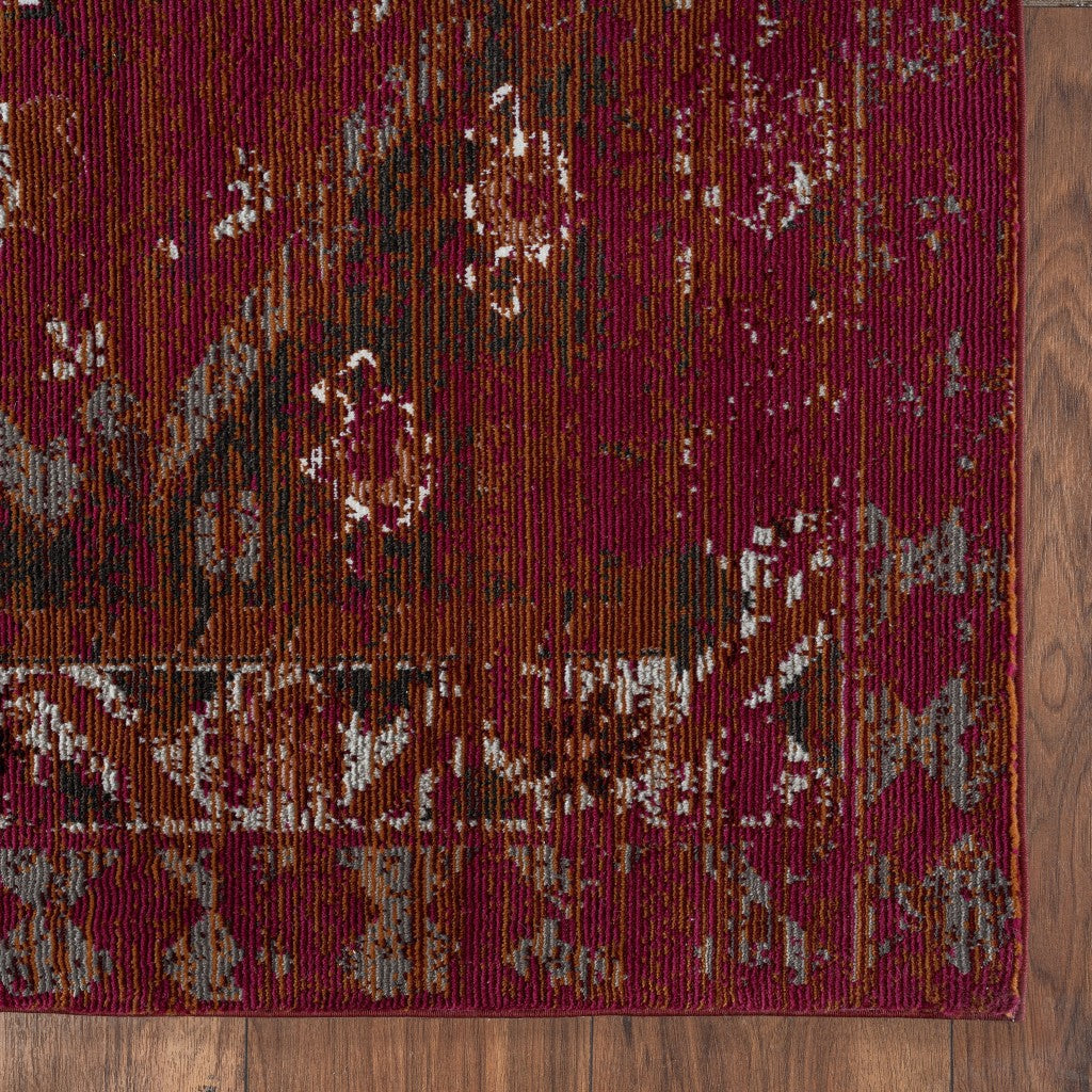 HomeRoots 8' x 10' Deep Red Traditional Area Rug