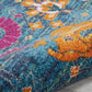 HomeRoots 8’ x 10’ Denim Blue Florals Distressed Area Rug