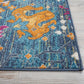 HomeRoots 8’ x 10’ Denim Blue Florals Distressed Area Rug