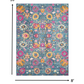 HomeRoots 8’ x 10’ Denim Blue Florals Distressed Area Rug