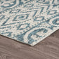 HomeRoots 8’ x 10’ Geometric Indoor Outdoor Area Rug in Blue Finiah