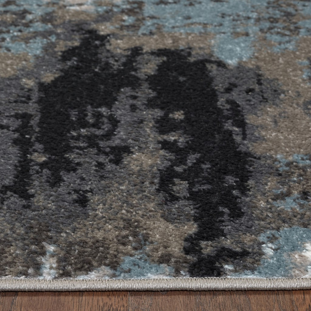 HomeRoots 8' x 10' Gray Abstract Smudge Area Rug