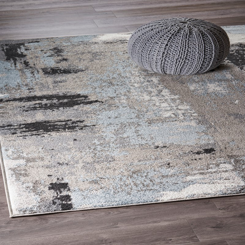 HomeRoots 8' x 10' Gray Abstract Smudge Area Rug