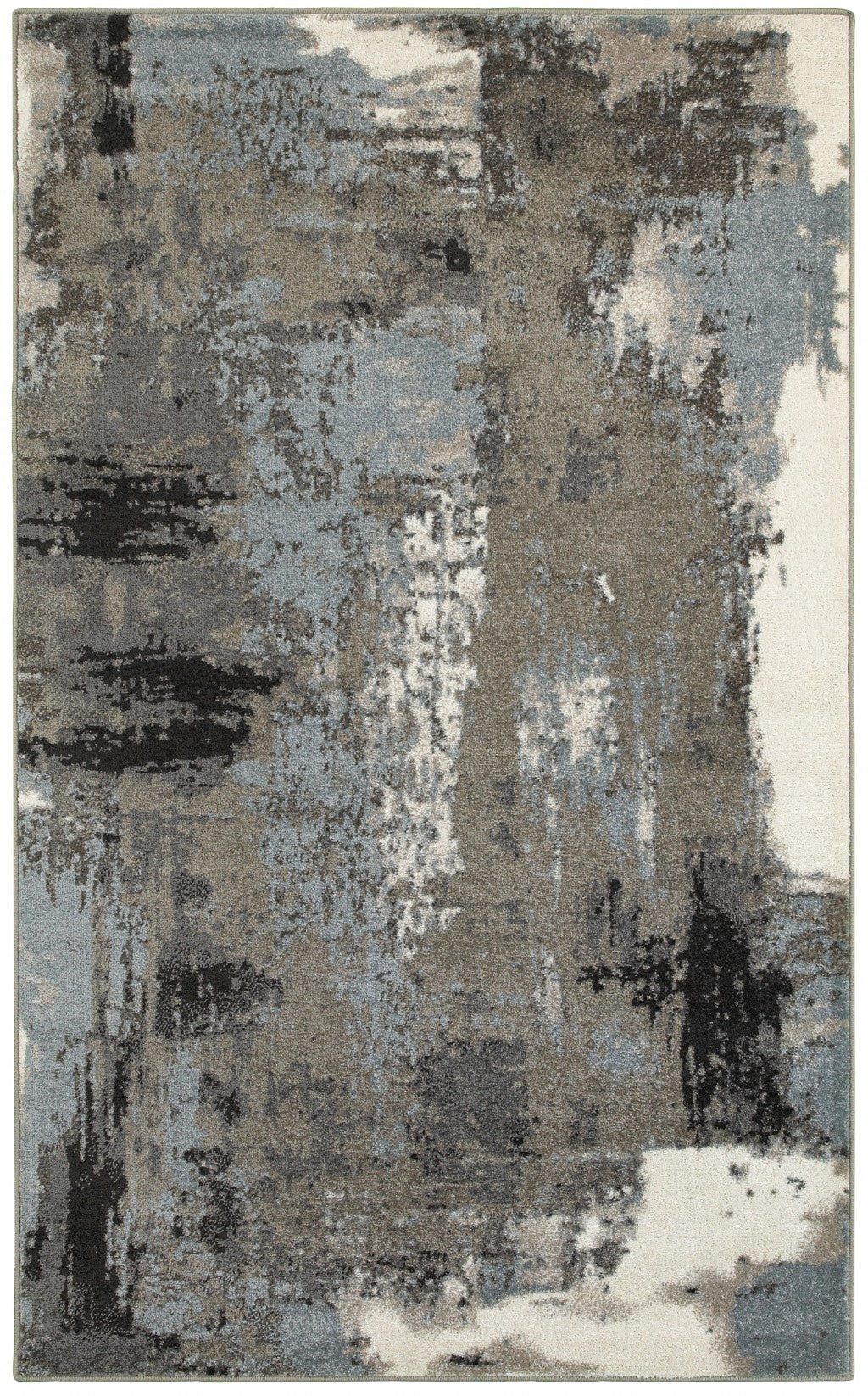 HomeRoots 8' x 10' Gray Abstract Smudge Area Rug