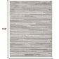 HomeRoots 8' x 10' Gray Abstract Striped Indoor Outdoor Area Rug