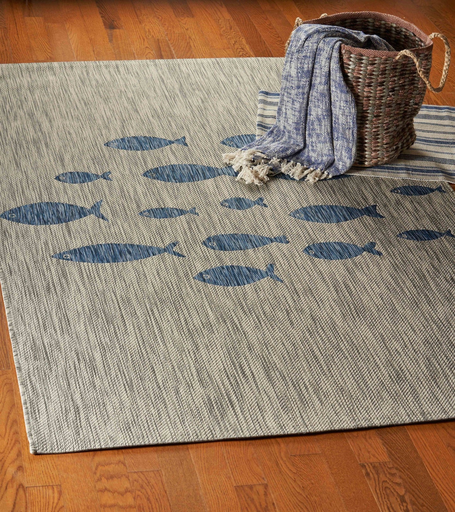 HomeRoots 8’ x 10’ Gray Coastal Indoor Outdoor Area Rug